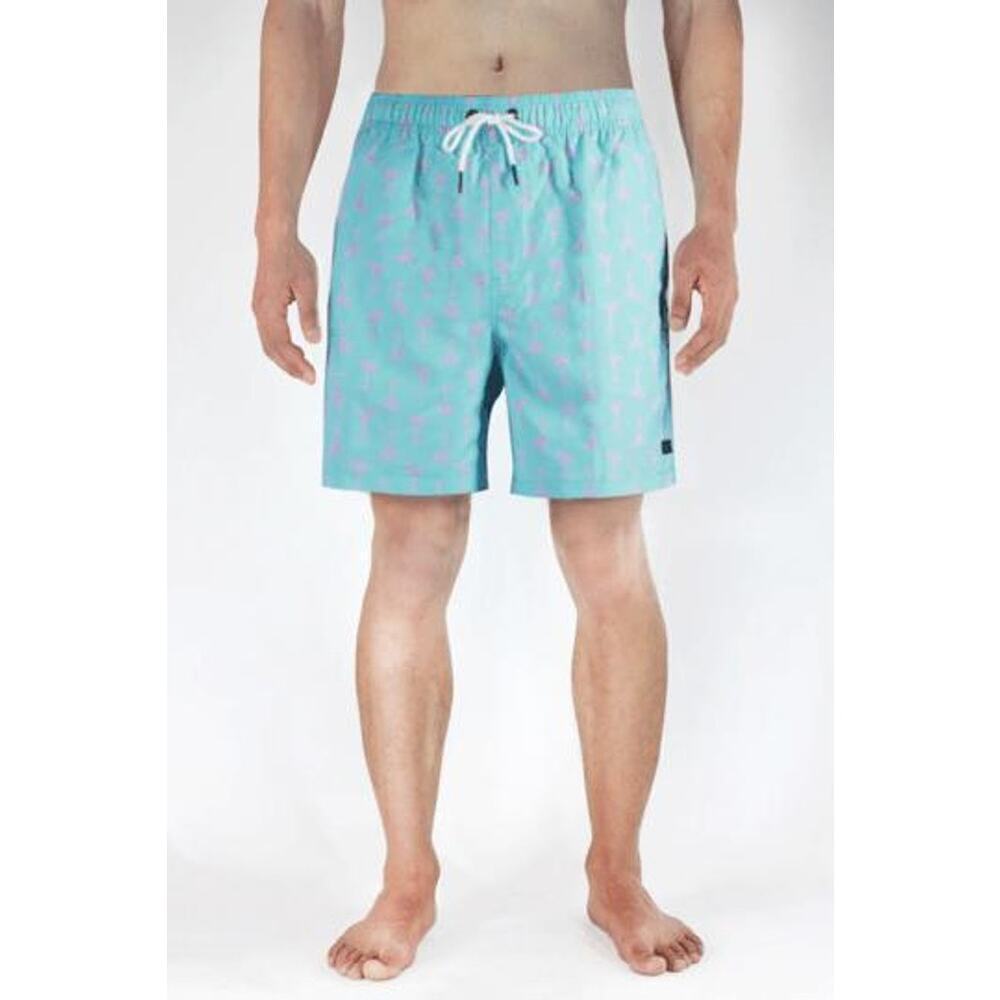 Islandhaze Blue Califorina Drawstring Cocktail Swim Trunks Shorts
